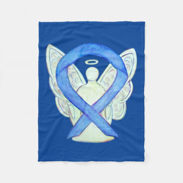 Polaire Bleu Sensibilisation Ruban Angel Doux Couverture p (Devant)