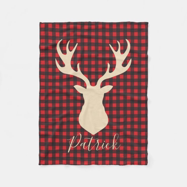 Polaire Boeuf de bison plaid couverture personnalisée (Devant)