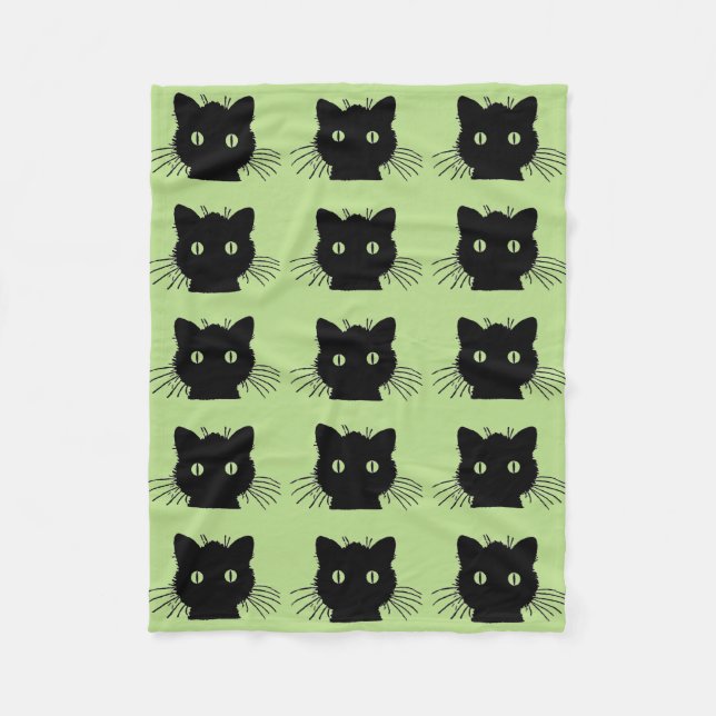 Polaire Bonjour couverture d'ouatine de chat noir (Devant)