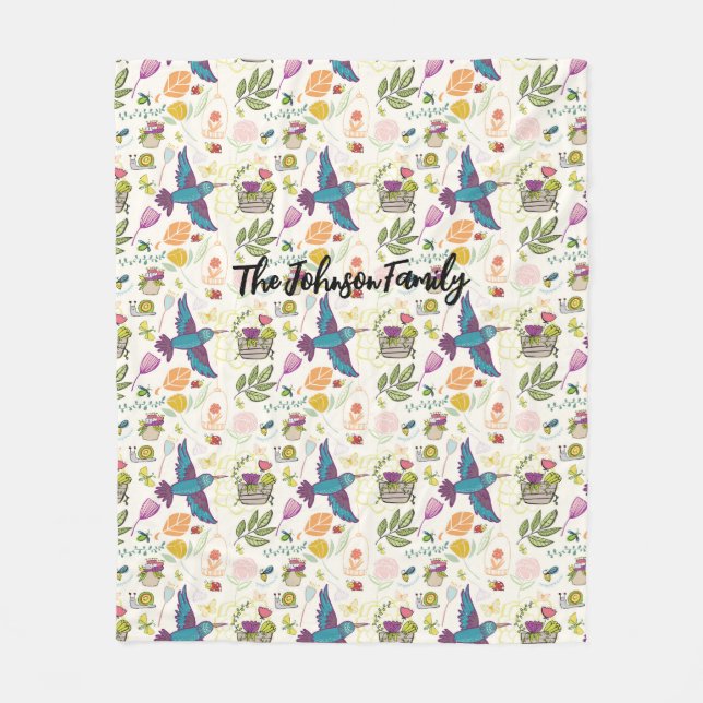 Polaire Cadeau cadeau à couverture personnalisée Oiseau et (Devant)