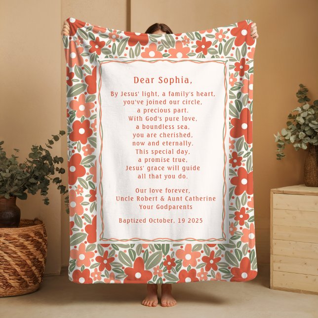 Polaire Cadeau de baptême boho couverture en molleton de p (Créateur téléchargé)