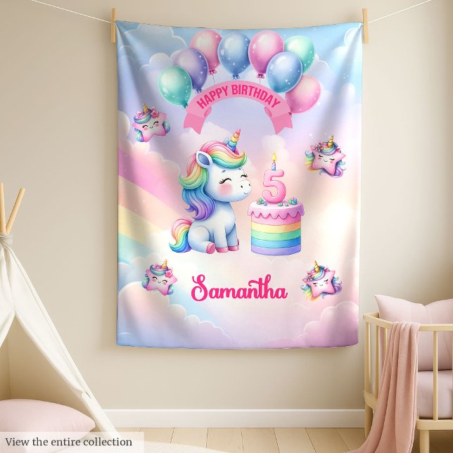Polaire Cadeau de couverture de licorne magique pour fille (Magical Unicorn Blanket Gift for 5th Birthday Girl)