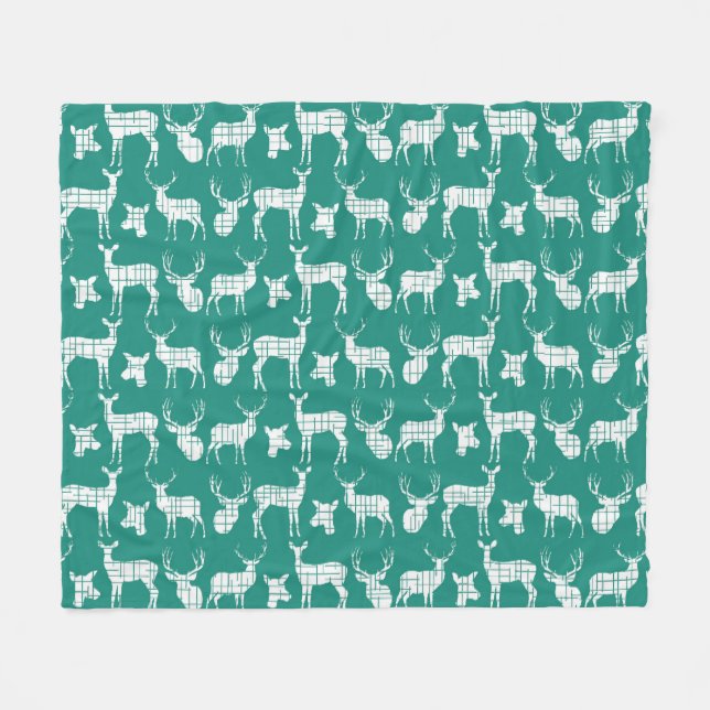 Polaire Cerfs communs rustiques blancs sur la couverture (Devant (Horizontal))