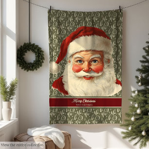 Polaire Charmante couverture de Noël à l'ancienne Père Noë