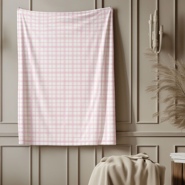 Polaire Charmante couverture rose En vichy Vérifier la con (Charming Pink Plaid Blanket Gingham Check Design)