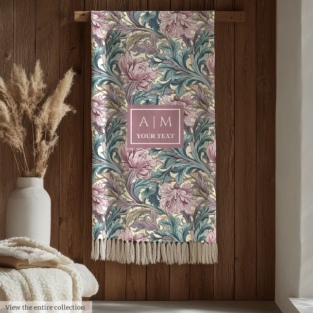 Polaire Chaud Morris inspiré pimpernel couverture patrimoi (Warm Morris inspired pimpernel heritage blanket)