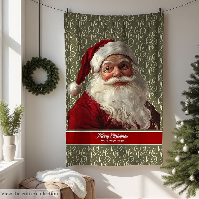 Polaire Chaud Vintage Père Noël Jeter la couverture (Warm Vintage Santa Claus Throw Blanket)
