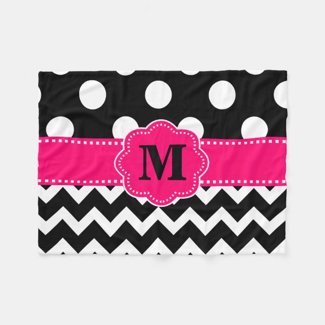 Polaire Chevron rose noir pointille la couverture de (Devant (Horizontal))