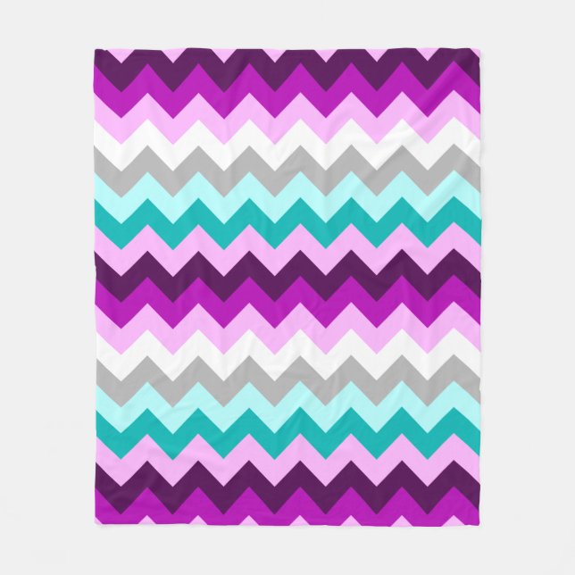 Polaire Chevrons Turquoises violets - Couverture en polair (Devant)
