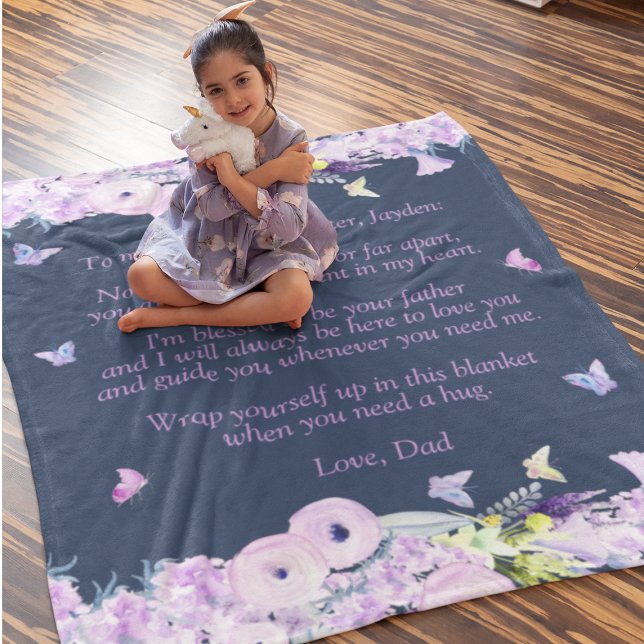 Polaire Citation Personnalisée Couverture de la flotte de  (Custom Quote Dad To Daughter Fleece Blanket
)