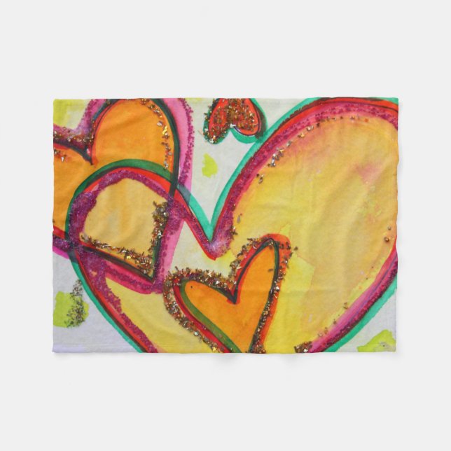 Polaire Coeurs riants Connectez Fleece Jetez la couverture (Devant (Horizontal))