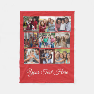 Polaire Collage de couverture photo personnalisable rouge