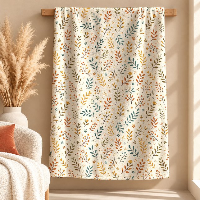 Polaire Conception d'art de couverture bohème sage rust él (Stylish Rust Sage Boho Throw Blanket Design Art)