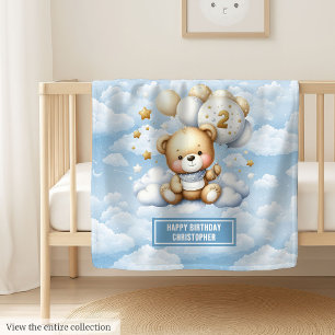 Polaire Couleur d'eau peluche d'ours couverture 2e anniver