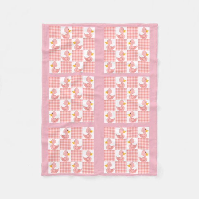 Polaire Couleur rose Quilt Duckies Design Couverture polai (Devant)