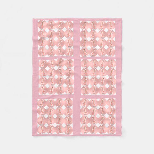 Polaire Couleur rose Quilt Giraffes Design Couverture pola (Devant)