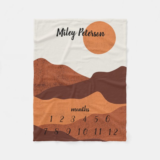 Polaire Couleurs neutres Jalon mensuel Couverture bébé (Devant)