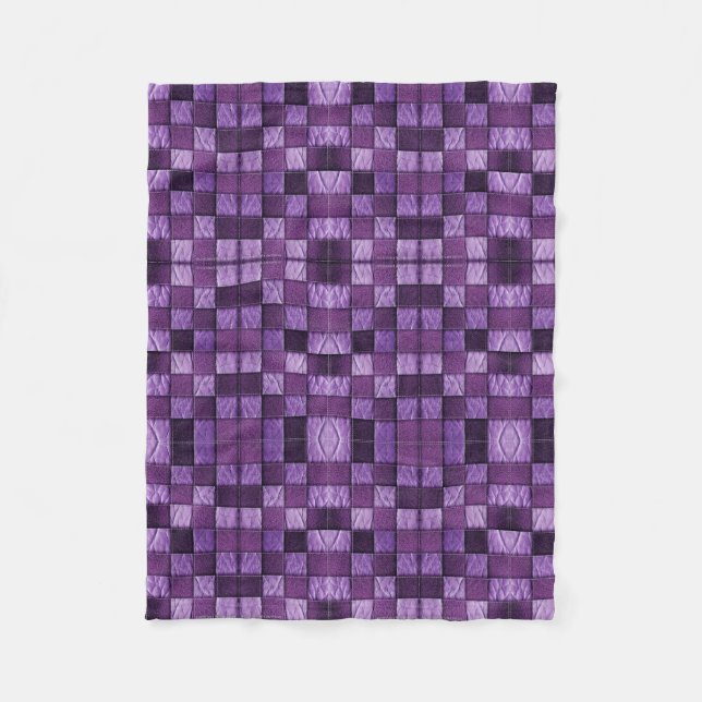 Polaire Couverture à carreaux géométriques violets (Devant)