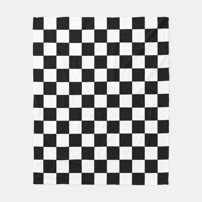 Polaire Couverture à carreaux noir et blanc (Devant)
