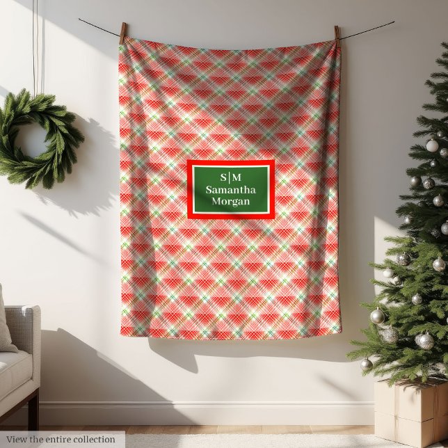 Polaire Couverture à carreaux traditionnelle cadeau de mon (Traditional Plaid Blanket Custom Monogram Gift)