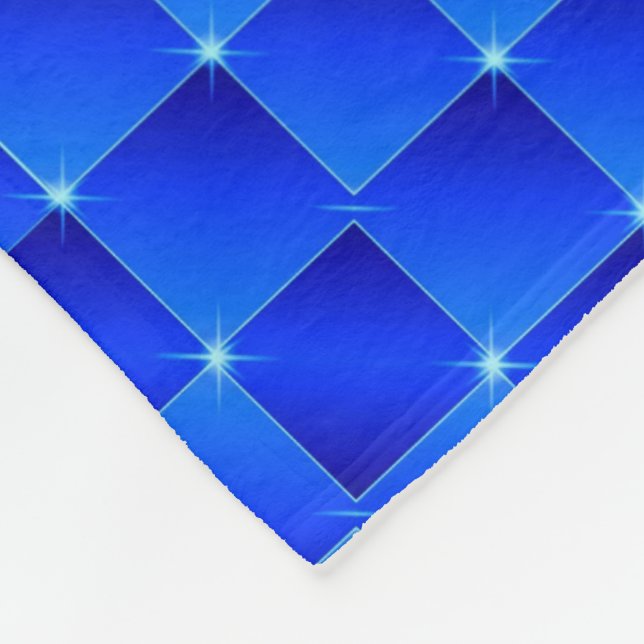 Polaire Couverture à grille de pixels scintillants bleus (Coin)