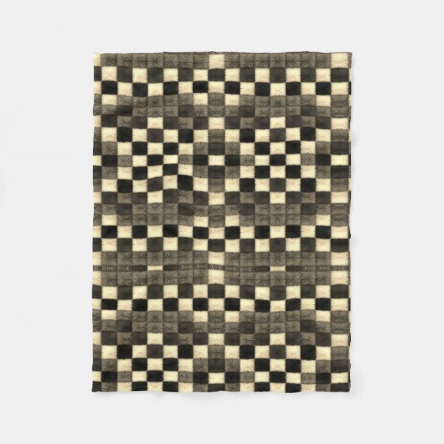 Polaire Couverture à motif à carreaux pixelisés (Devant)
