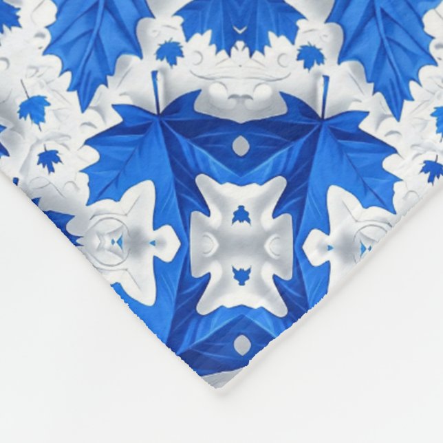 Polaire Couverture à motif feuille bleue (Coin)