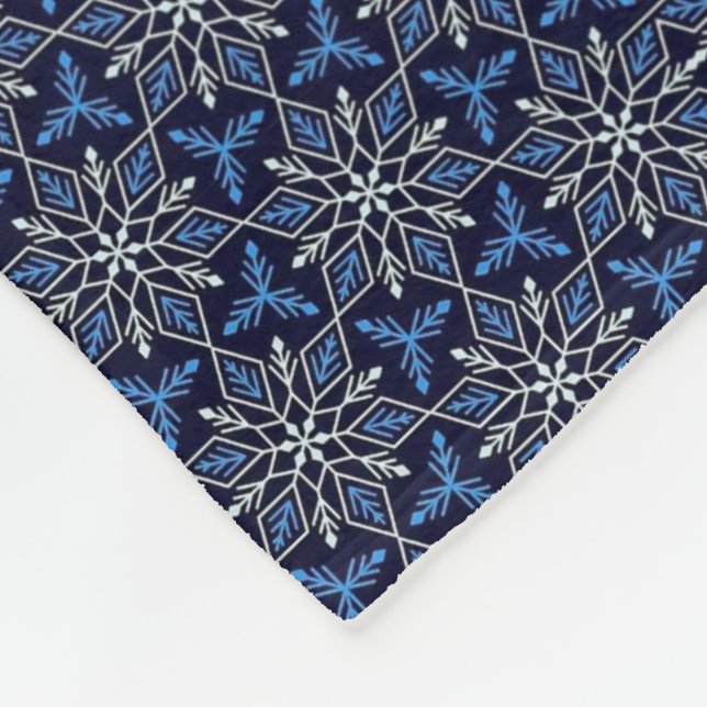 Polaire Couverture à motif flocon de neige bleu (Coin)