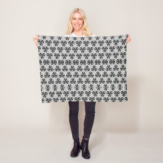 Polaire Couverture à motif floral monochrome (En situation)