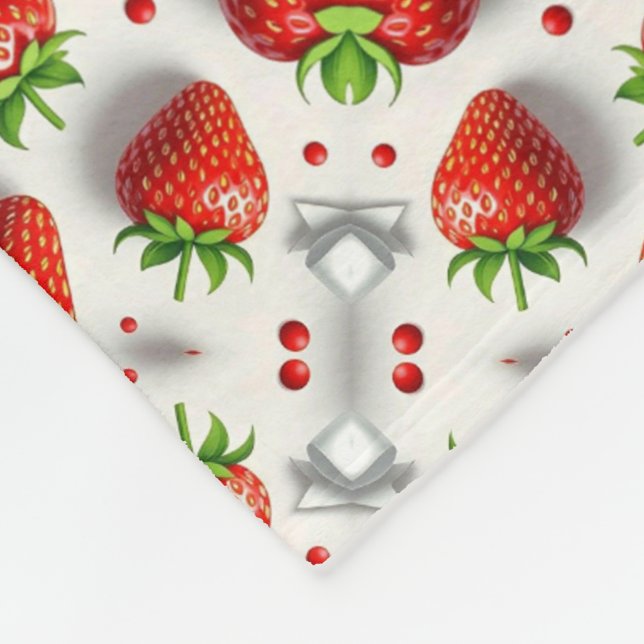 Polaire Couverture à motif fraise sucrée (Coin)
