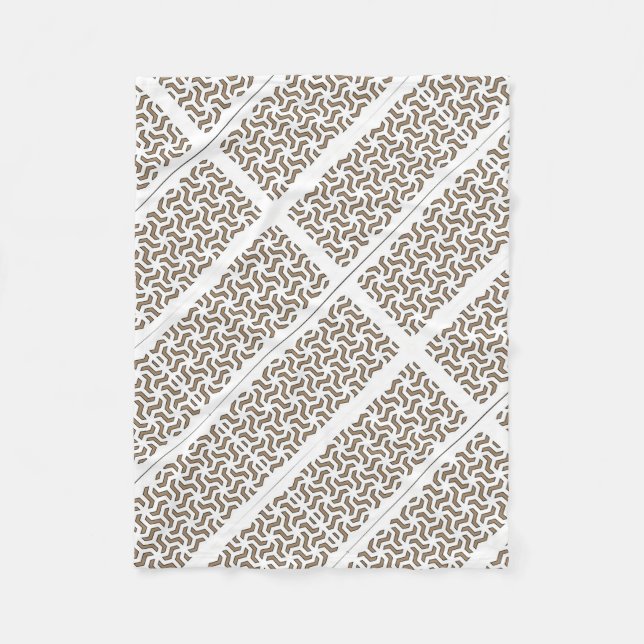 Polaire Couverture à motif géométrique beige ADOM (Devant)