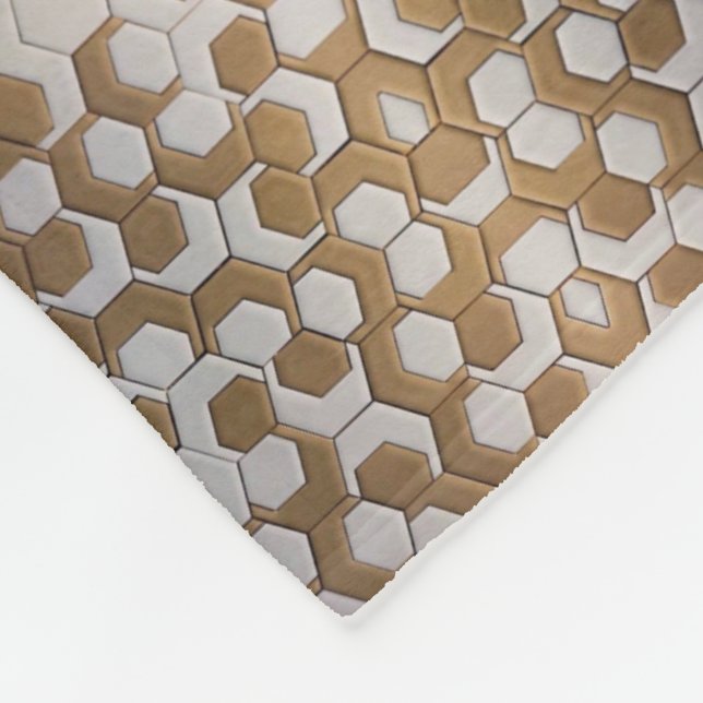 Polaire Couverture à motif hexagone doré (Coin)