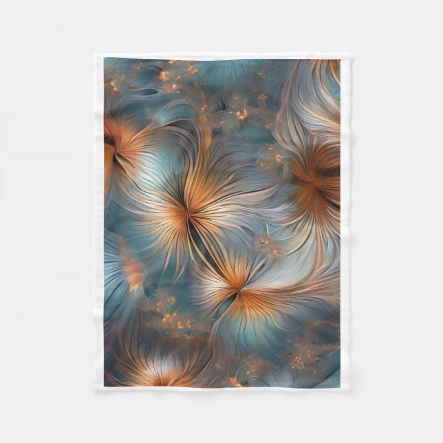 Polaire Couverture abstraite bleue et cuivre ADOM (Devant)