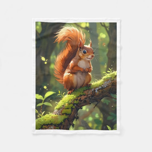 Polaire Couverture ADOM Écureuil de forêt mignon (Devant)