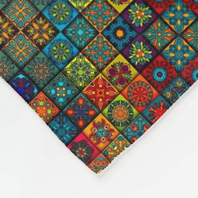 Polaire Couverture ADOM en mosaïque colorée (Coin)