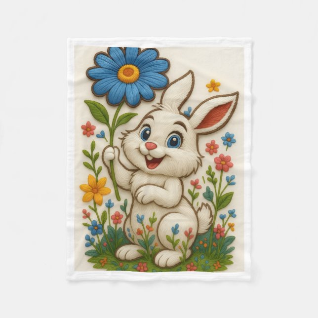 Polaire Couverture ADOM Lapin de Printemps Mignon (Devant)