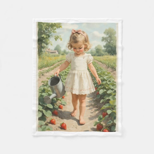 Polaire Couverture ADOM Petite Cueilleuse de Fraises (Devant)