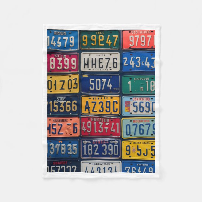 Polaire Couverture ADOM Plaques d'immatriculation Vintage (Devant)