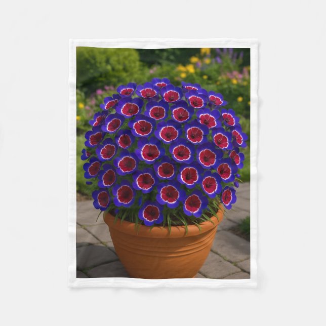 Polaire Couverture ADOM Pot Floral Violet (Devant)
