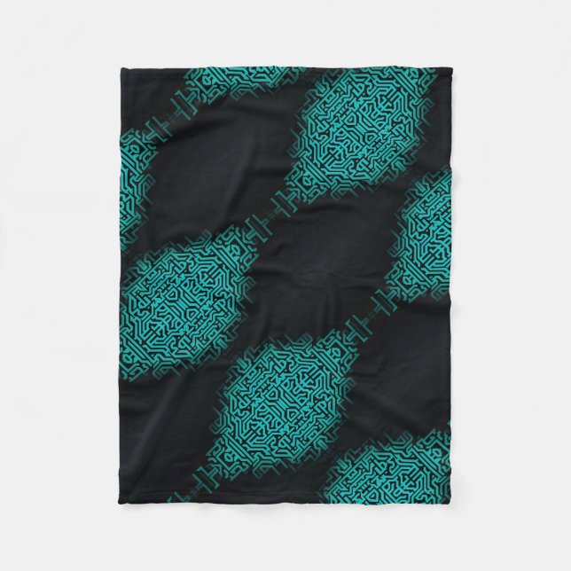 Polaire Couverture ADOM Teal Dot Matrix foncée (Devant)