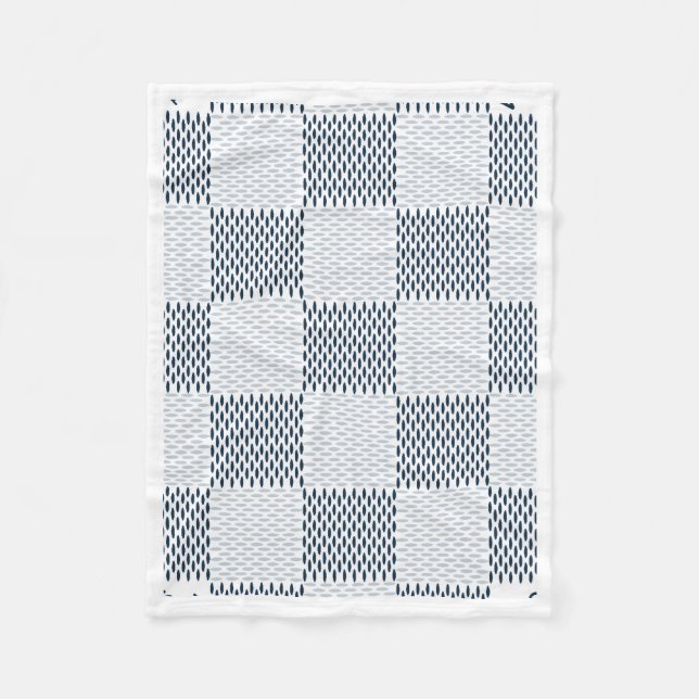 Polaire Couverture ADOM tissage damier bleu (Devant)