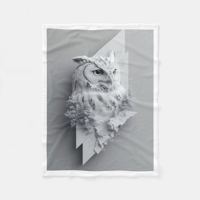 Polaire Couverture ADOM White Owl Lightning (Devant)