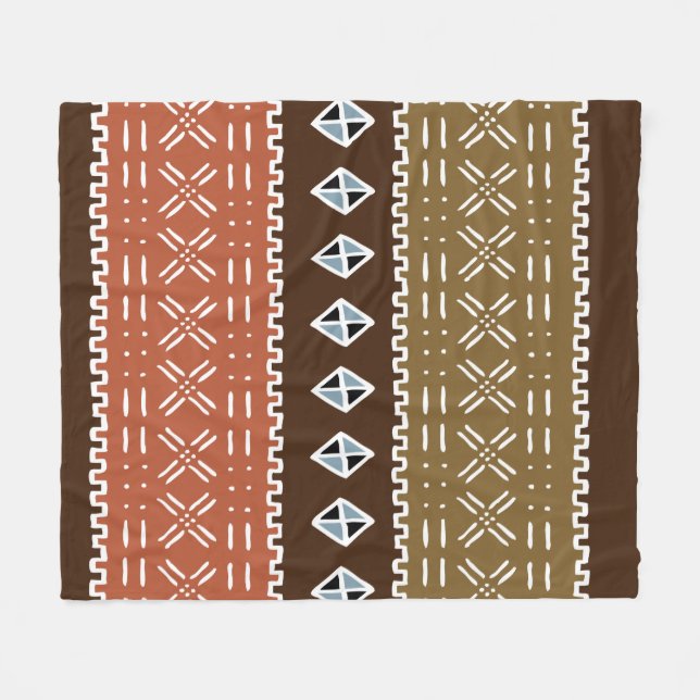 Polaire Couverture africaine Brown d'ouatine de motif, 50" (Devant (Horizontal))