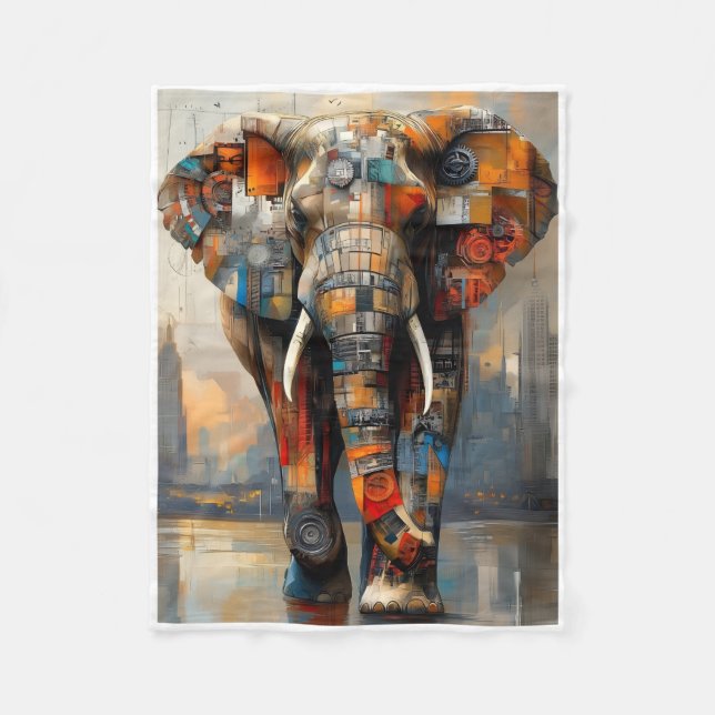 Polaire Couverture Art Éléphant Mécanique ADOM (Devant)
