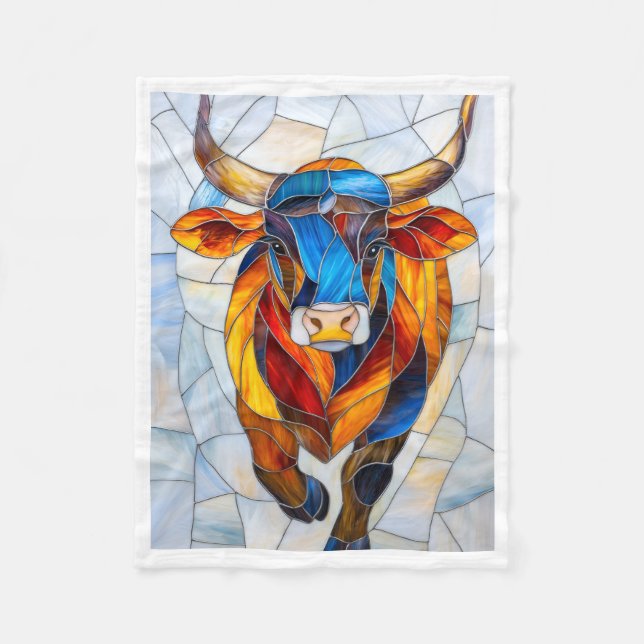 Polaire Couverture Art Mosaïque Taureau ADOM (Devant)