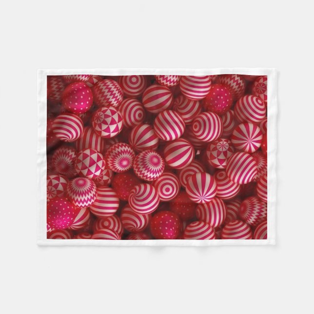 Polaire Couverture aux ornements rayés roses (Devant (Horizontal))