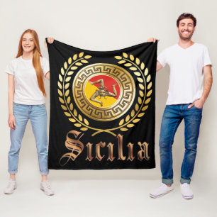 Polaire Couverture avec drapeau et emblème de Sicile