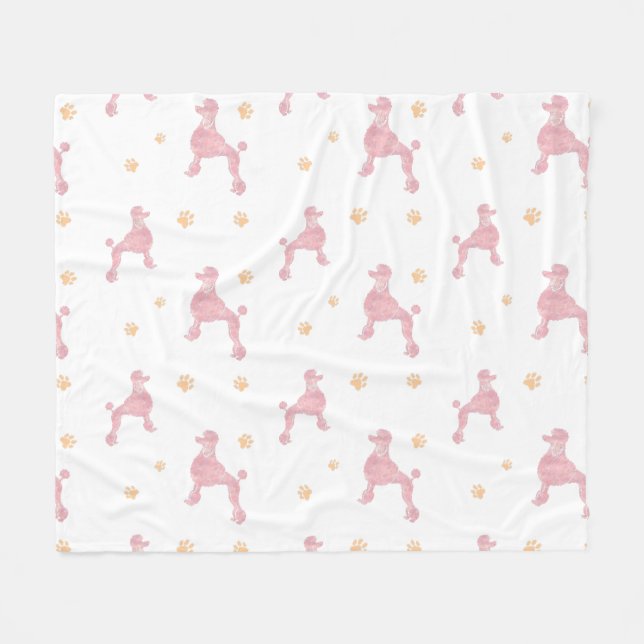 Polaire Couverture avec silhouette de Poodle rose pastel m (Devant (Horizontal))
