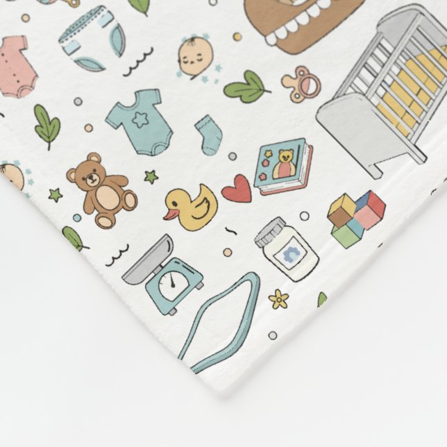 Polaire Couverture bébé à motif discret pour nurserie mign (Coin)