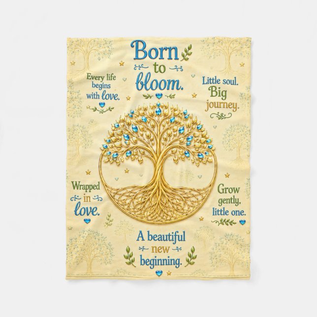 Polaire Couverture bébé arbre de vie en fleece  (Devant)